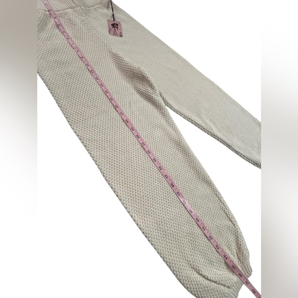 NWT Sincerely Jules Knit Jogger Pants Cream XS Textured Cozy Chic